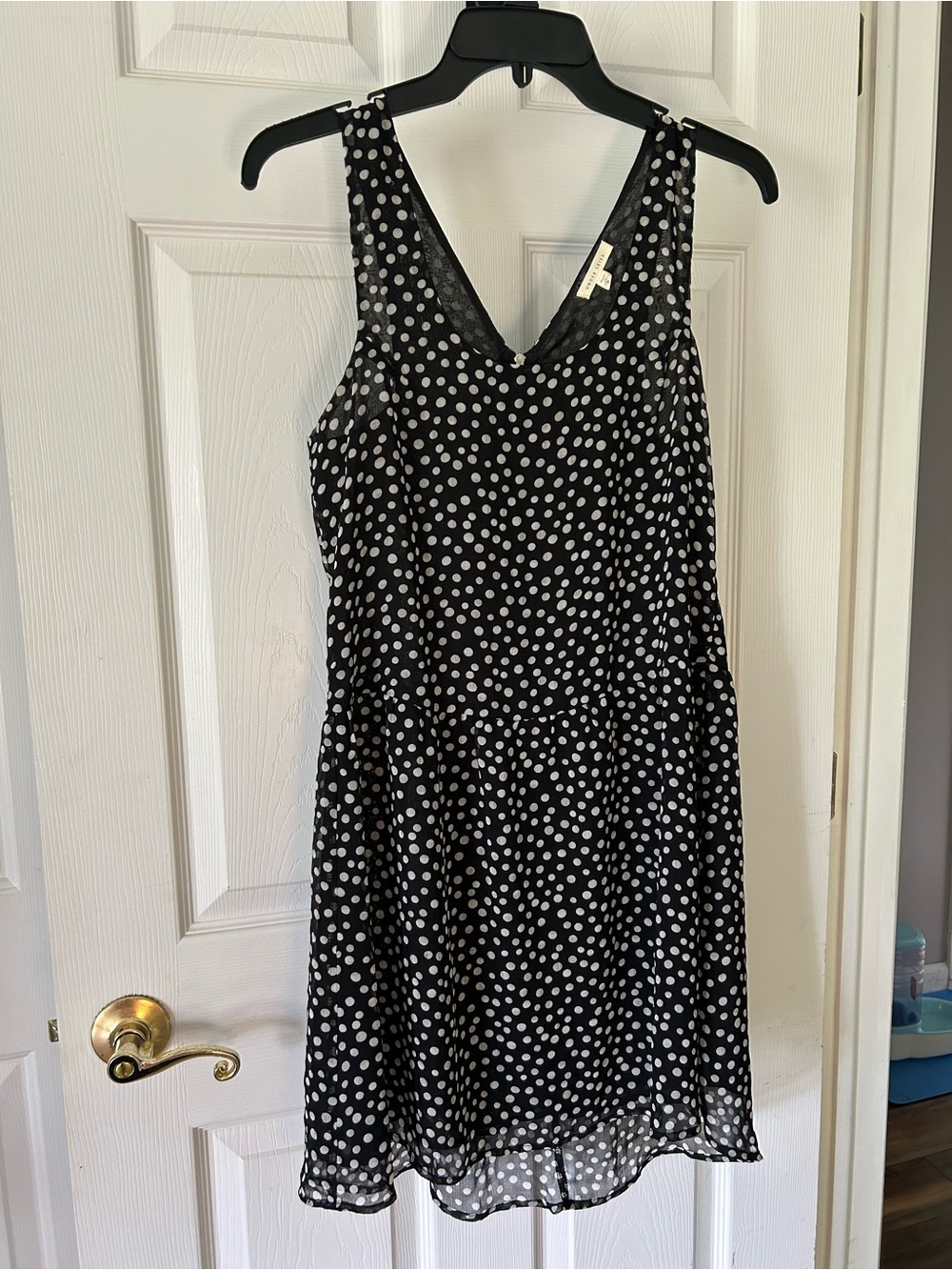 Under Skies Black Dress with White Polka Dots